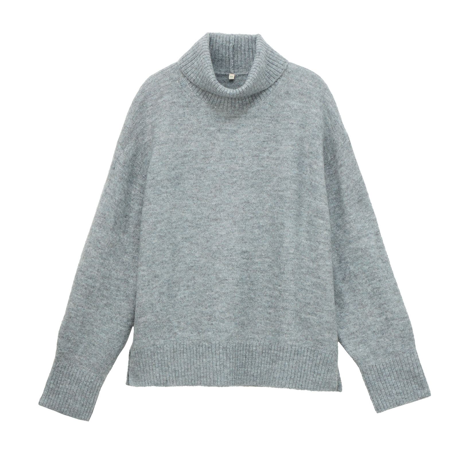 洗える・保湿　ブラッシュヤーン襟スリットプルオーバー