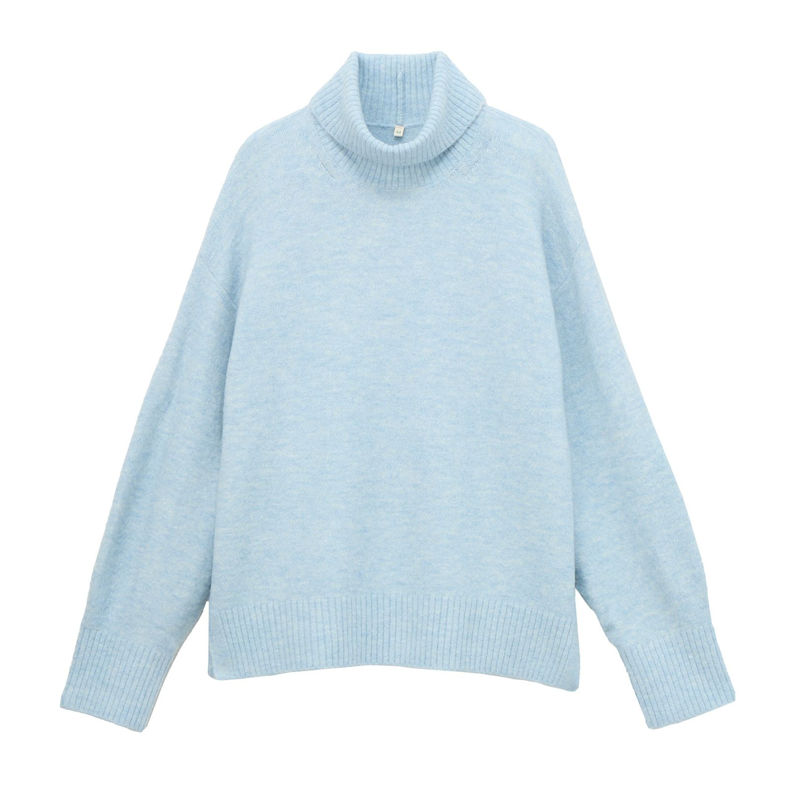 洗える・保湿　ブラッシュヤーン襟スリットプルオーバー