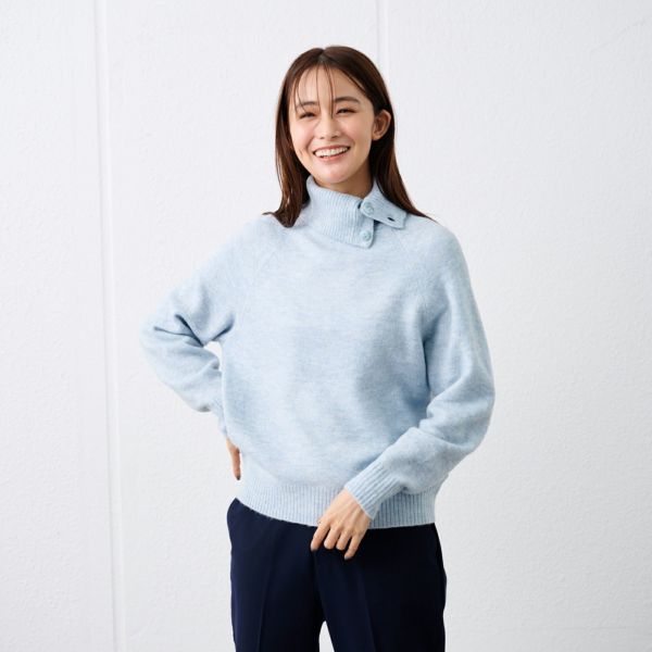 洗える・保湿　ブラッシュヤーンドクターネックプルオーバー