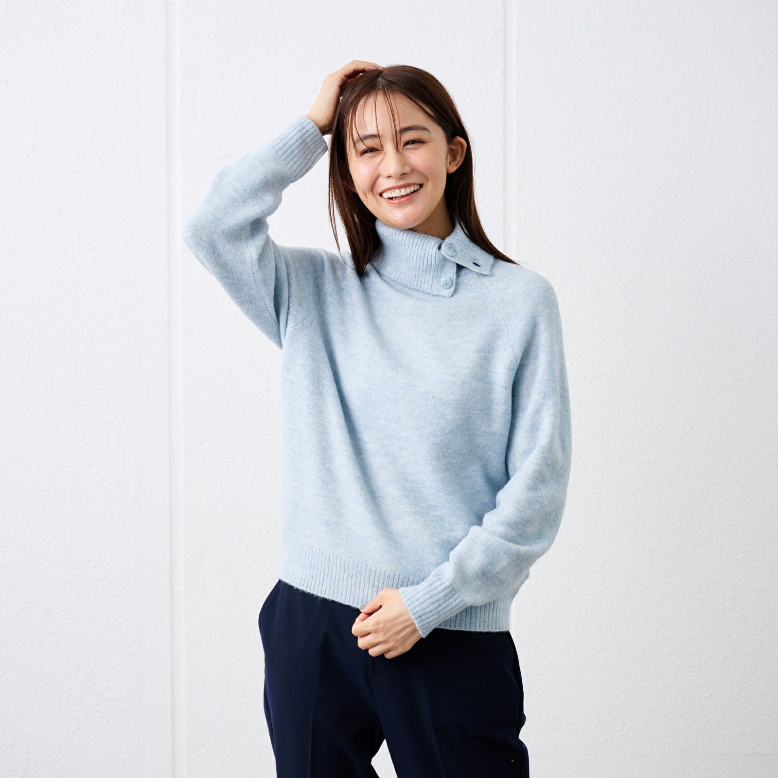 洗える・保湿　ブラッシュヤーンドクターネックプルオーバー