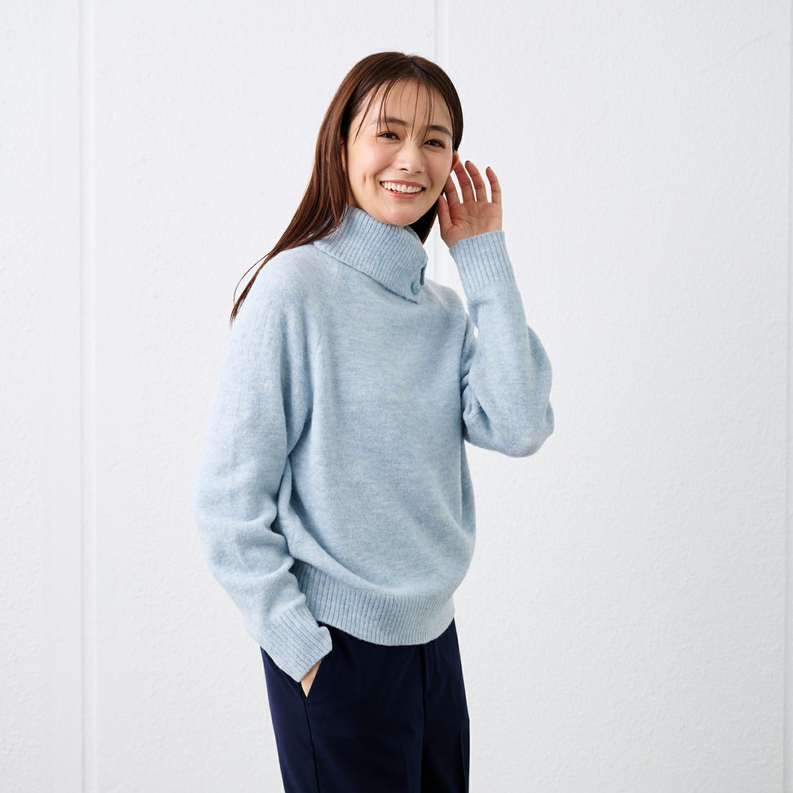 洗える・保湿　ブラッシュヤーンドクターネックプルオーバー