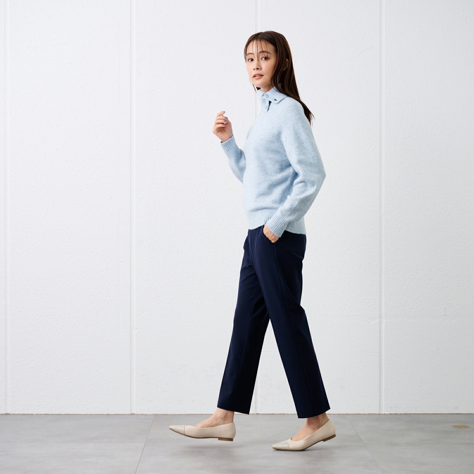 洗える・保湿　ブラッシュヤーンドクターネックプルオーバー