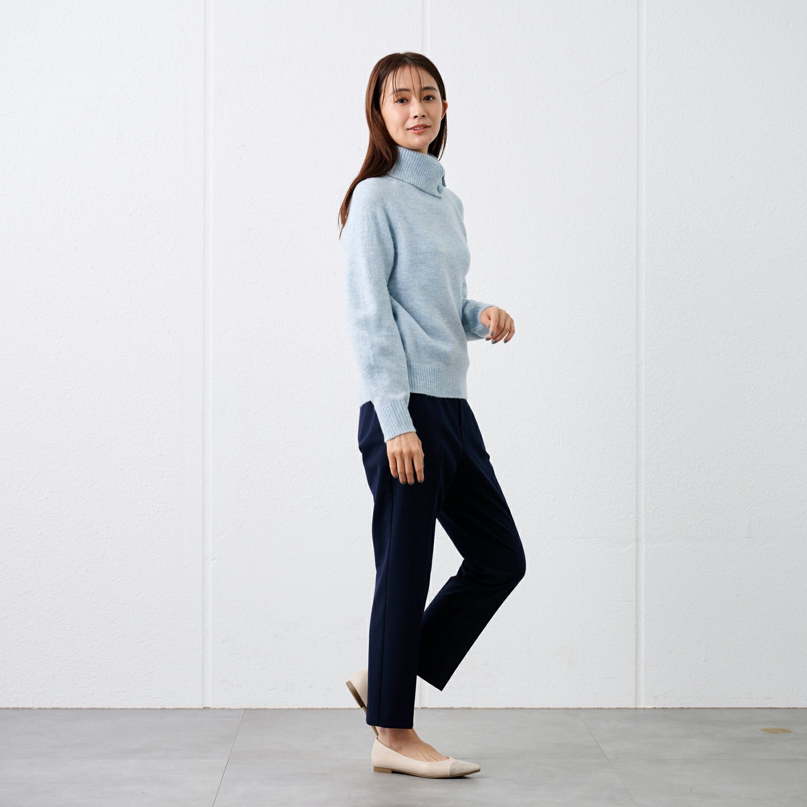 洗える・保湿　ブラッシュヤーンドクターネックプルオーバー