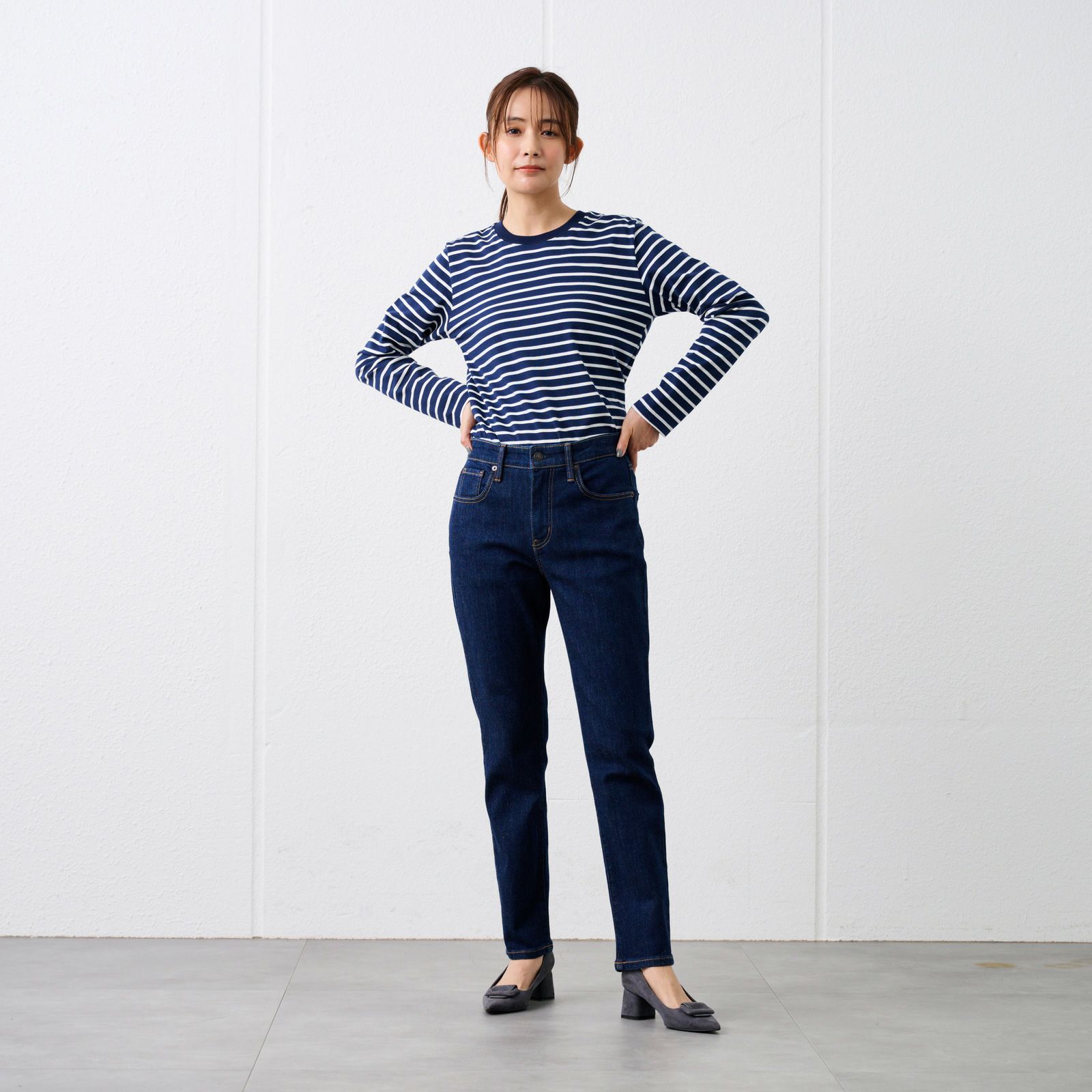 匠ジーンズ　ストレッチデニムスリムパンツ