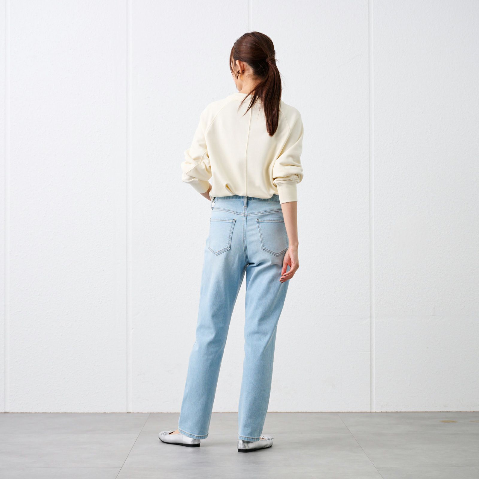 匠ジーンズ　ストレッチデニムストレートパンツ