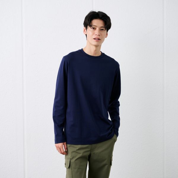 シルキーコットン　スムース長袖Tシャツ