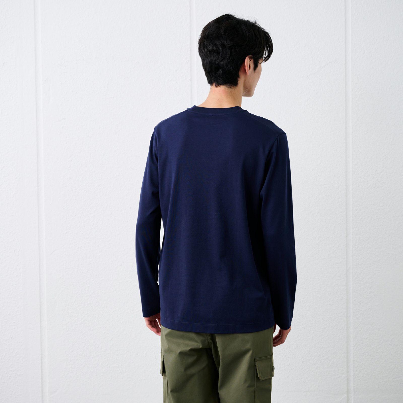 シルキーコットン　スムース長袖Tシャツ