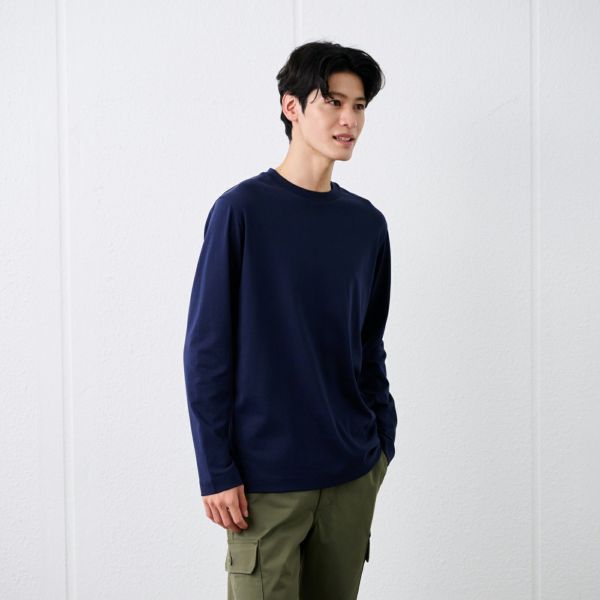 シルキーコットン　スムース長袖Tシャツ