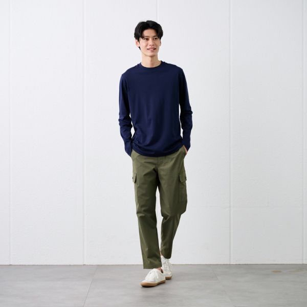 シルキーコットン　スムース長袖Tシャツ