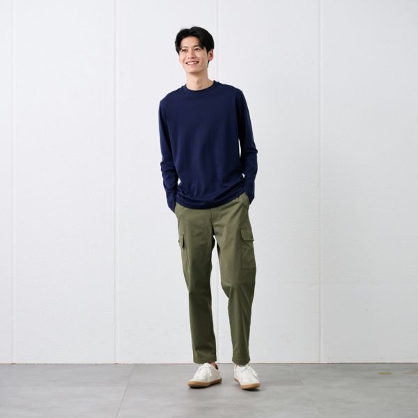 シルキーコットン　スムース長袖Tシャツ