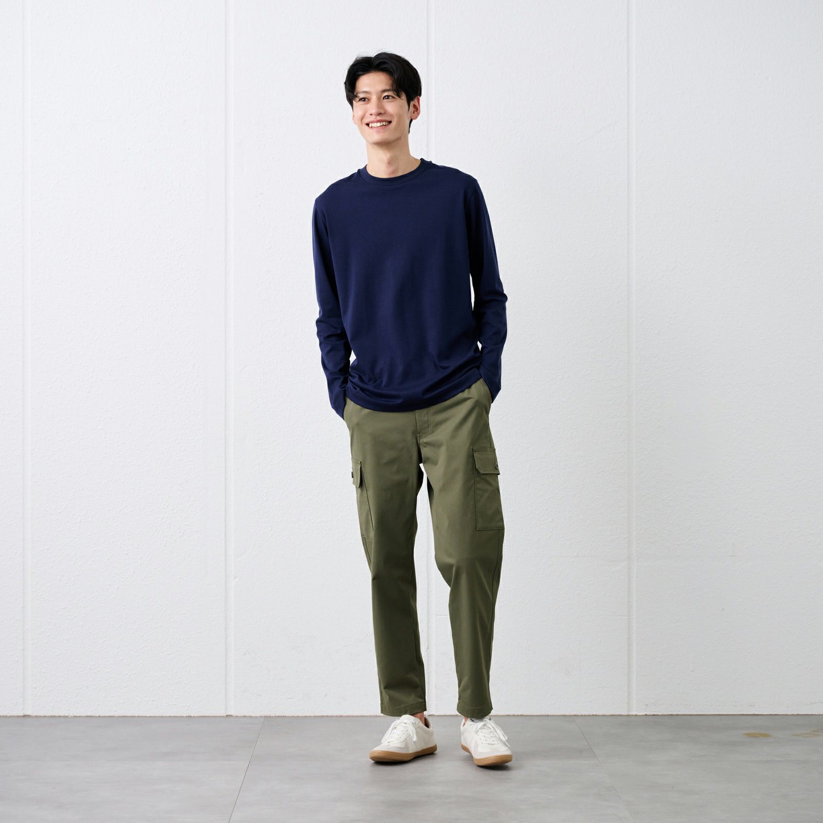 シルキーコットン　スムース長袖Tシャツ