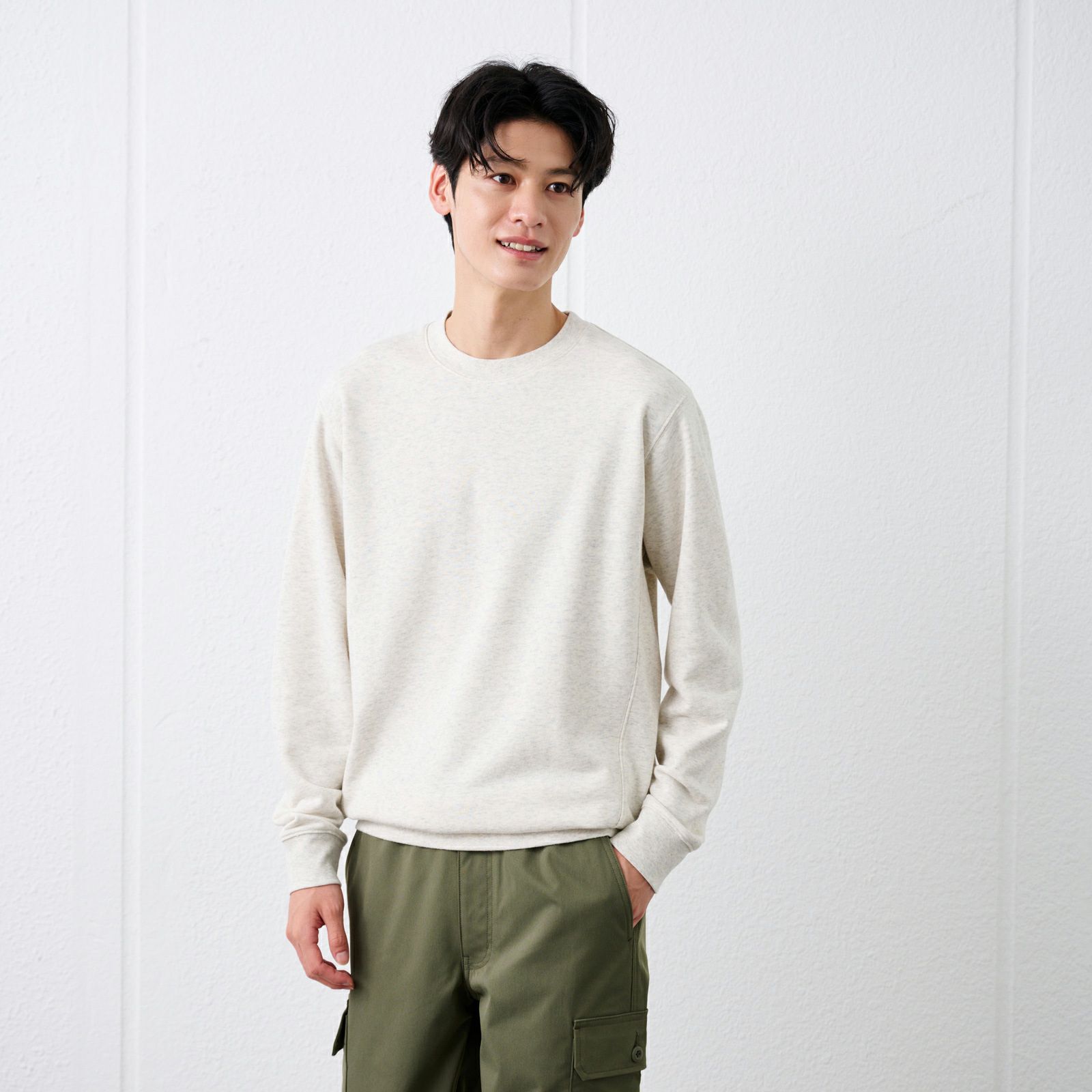 裏毛スウェット　クルーネックプルオーバー